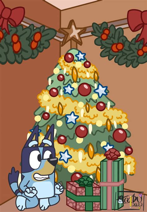 Bluey and Christmas tree by StephDraws40 on DeviantArt