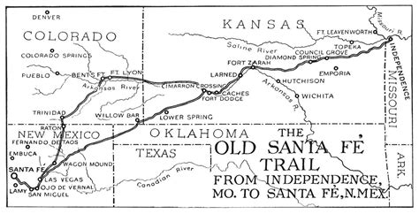 The Old Santa Fe Trail Map - Santa Fe new mexico • mappery