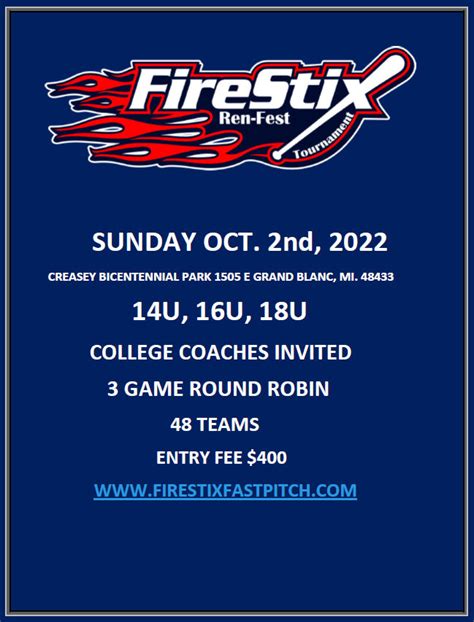 Ren-Fest Fall Tournament - FireStix Fastpitch