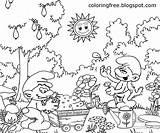 Smurf House Coloring Pages sketch template