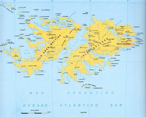 Large detailed map of Falkland islands with cities. Falkland Islands ...