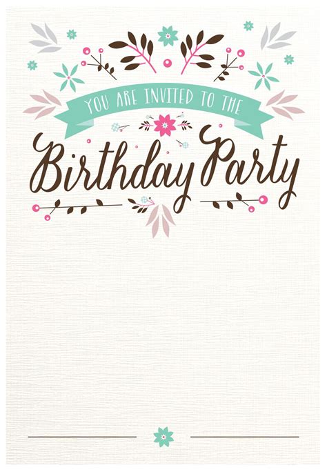 Happy Birthday Invitation Template • Business Template Ideas