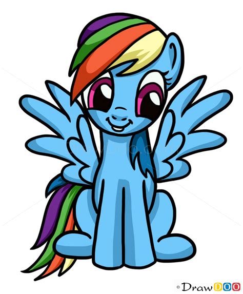 How to Draw Rainbow Dash, My Little Pony - How to Draw, Drawing Ideas, Draw Something, Drawing ...