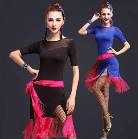 Latin Fringe Dress Sexy Black Fringe Latin Salsa Dress Latin Dance Competition Costume Clothes ...