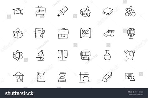 Education Hand Drawn Doodle Icons 1 Stock Vector (Royalty Free) 291748739