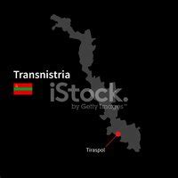 Detailed Map Of Transnistria And Capital City Tiraspol With Flag Stock ...