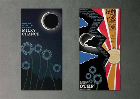 Musical posters created from song lyrics that focus on typography and creating textures and ...