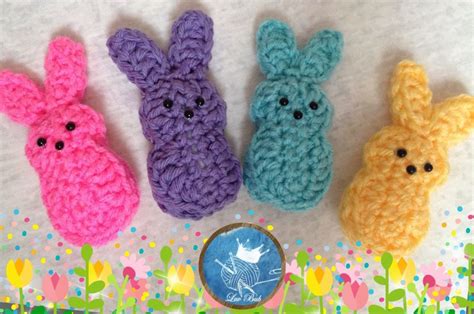 Crochet Peeps, Marshmallow Easter Bunny - Handmade Crochet Amigurumi for Easter decoration ...