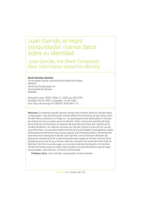 Juan Garrido, El Negro Conquistador: Nuevos Datos Sobre Su Identidad Juan Garrido, the Black ...