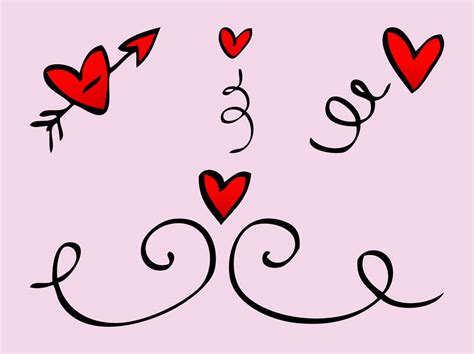 Heart Doodles Vector Vector Art & Graphics | freevector.com