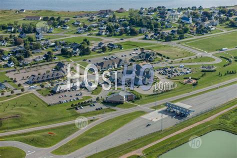 Confederation Bridge Toll Booth Borden-Carlton Prince Edward Island Canada - Aerial Photography