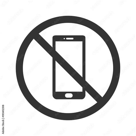 No phone icon. Flat vector illustration in black on white background. Stock Vector | Adobe Stock