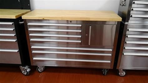 Professional Garage Stainless Steel Rolling Tool Box Chest With Drawer / Tool Cabinets / Tool ...