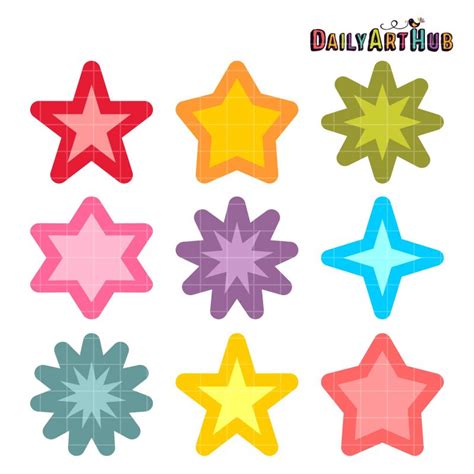 Star Shapes Clip Art Set | Daily Art Hub - Free Clip Art Everyday