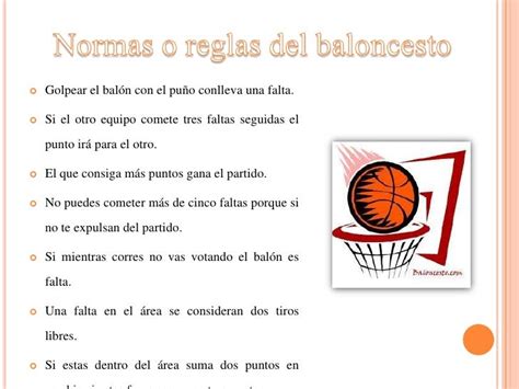 Normas del basquetbol