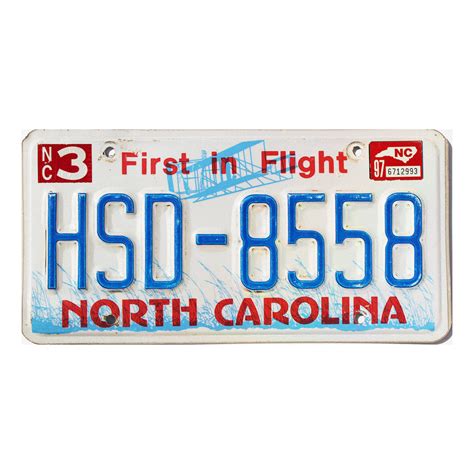 1997 North Carolina #HSD-8558 | Real Old License Plates