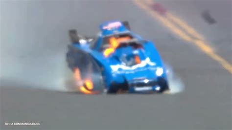 john force crash video