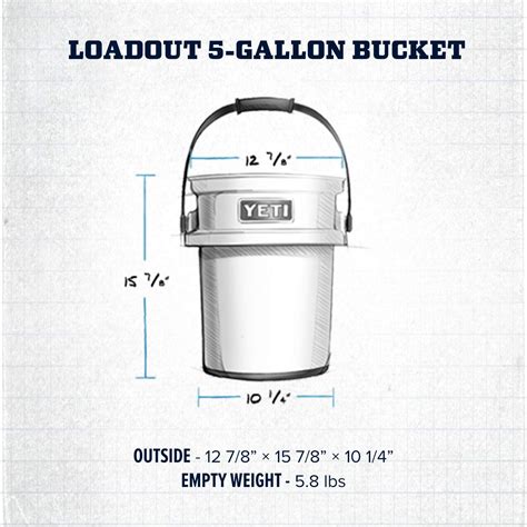 5 gallon bucket height sales online