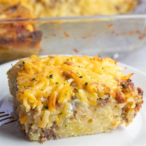 Sausage Hash Brown Breakfast Casserole (Easy, Cheesy Breakfast Bake!)