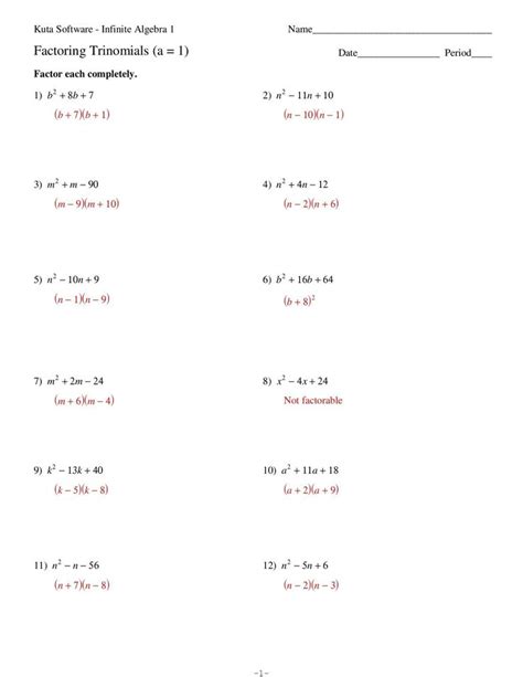 10++ Factoring Quadratics Worksheet – Worksheets Decoomo