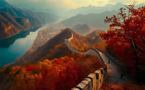 1920x1200 Resolution Great Wall of China HD Autumn 1200P Wallpaper ...