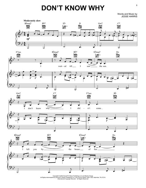 Don't Know Why | Sheet Music Direct