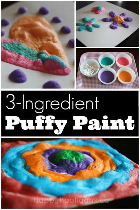 Homemade Puffy Paint Recipe with 3 Ingredients - Happy Hooligans