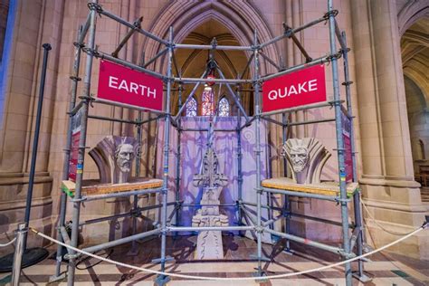 Earthquake Damaged Parts Display in the Washington National Cathedral ...