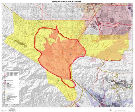 Map: Areas burned by Blue Cut fire in San Bernardino County, Calif., Mandatory evacuation orders ...