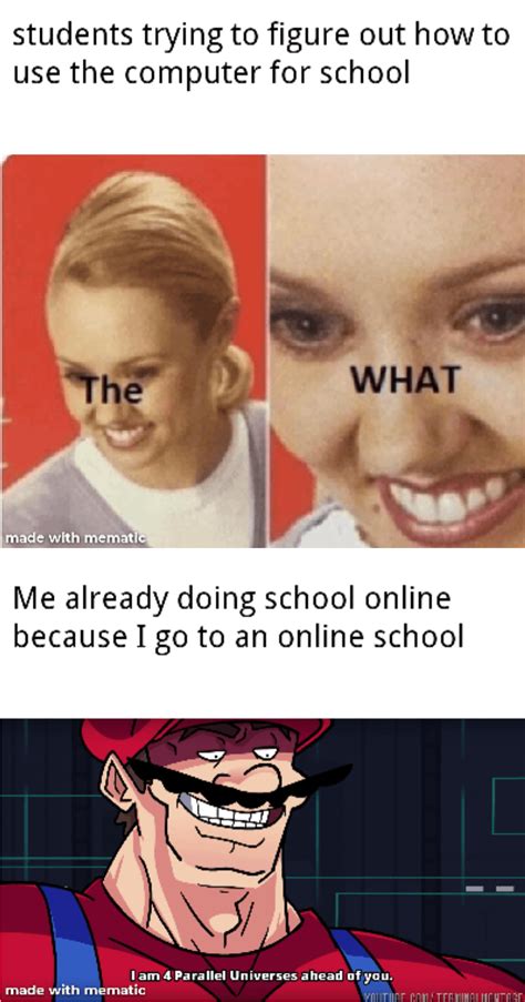 I do actually go to an online school : r/school_memes