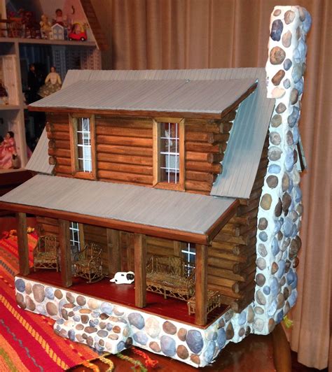 Heirloom Log Cabin Dollhouse Dolls & Miniatures Dollhouses trustalchemy.com