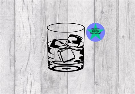 Whiskey SVG Whiskey Glass With Ice Svg Cricut Friendly 2 - Etsy