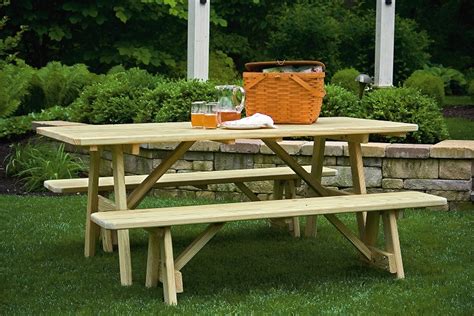 6 foot Picnic Table with 2 Detached Benches