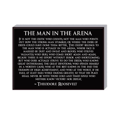 Man In The Arena Poster Theodore Roosevelt | Etsy