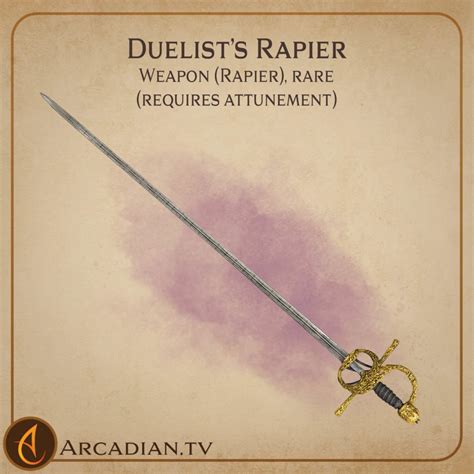 Duelist’s Rapier – new magic weapon for DnD - Arcadian Media