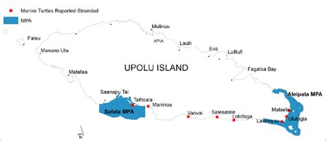 Map of Upolu island in the Independent State of Samoa, with locations... | Download Scientific ...