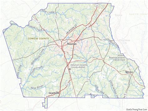 Map of Coweta County, Georgia