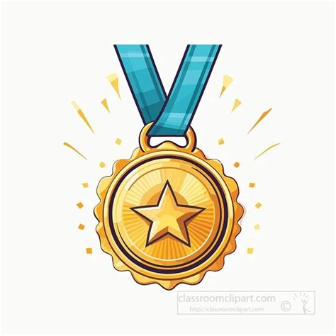 Motivational Clipart-gold medal award on a ribbon clip art