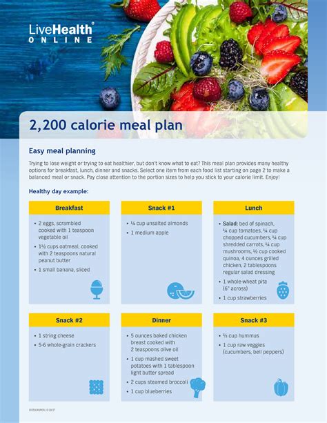 Lho wmp 2200 calorie meal plan - 2,200 calorie meal plan 103591MUMENLHO ...