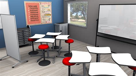 Middle/High School Collaborative Classroom with Desks | School Outfitters