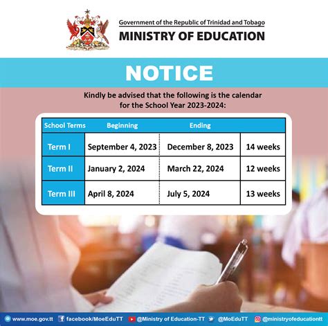 Academic School Year Calendar 2023 – 2024 – Ministry of Education