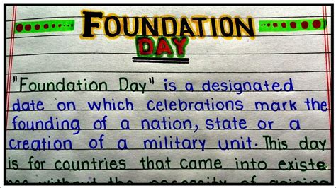 Write an Essay on "Foundation Day" | Foundation Day Essay in English ...