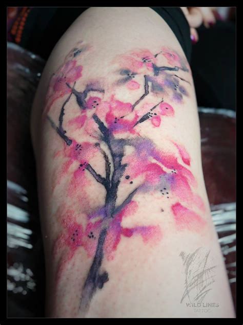 Watercolor Cherry Blossom Tattoo at GetDrawings | Free download