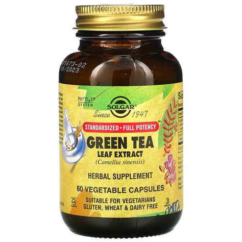 Solgar, Green Tea Leaf Extract, 60 Vegetable Capsules - iHerb