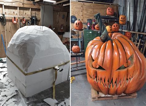 Giant pumpkin carved by an artist | Universal Foam Products | Styrofoam & EPS Foam Blocks & Sheets