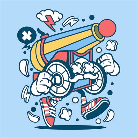 Premium Vector | Cannon ball cartoon