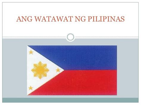 Tula Tungkol Sa Watawat Ng Pilipinas