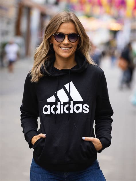 adidas Big Logo Fleece Hoodie - Sort | Getinspired.no