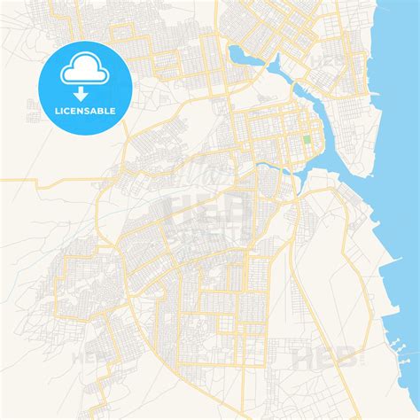 Printable street map of Port Sudan, Sudan - HEBSTREITS