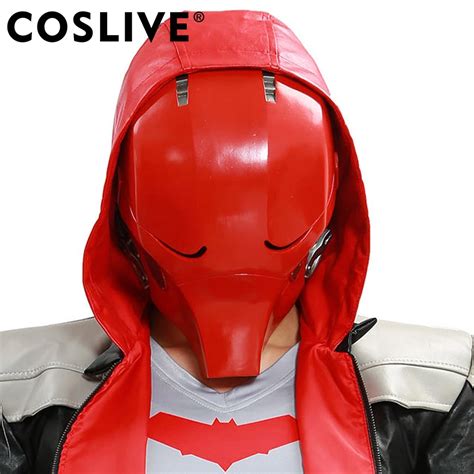 Coslive Red Hood Mask Batman Helmet Full Head PVC Cosplay Costume Prop Replica Fancy Party ...